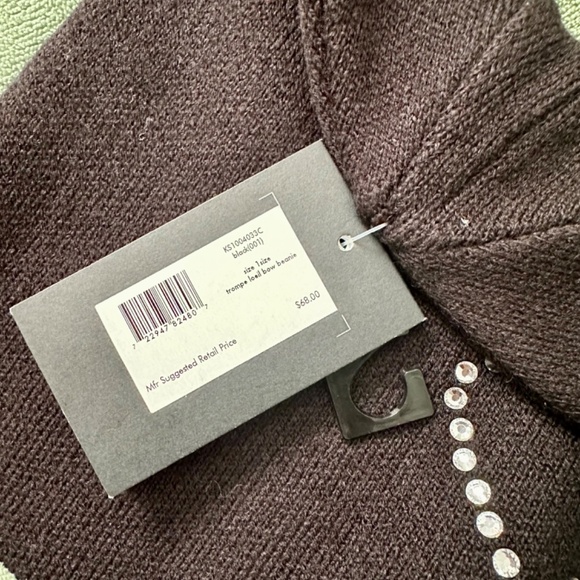 New KATE SPADE Trompe Embellished Crystall Beanie BLACK ONE SIZE - Picture 5 of 5
